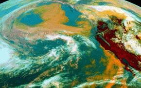 enhanced pacific weather image from GOES satellite
