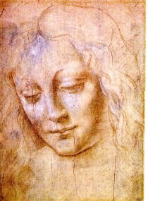 Leonardo da Vinci's drawing of the head of a young woman