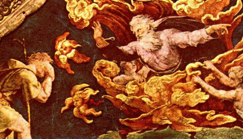 detail from Raphael's image of The Burning Bush