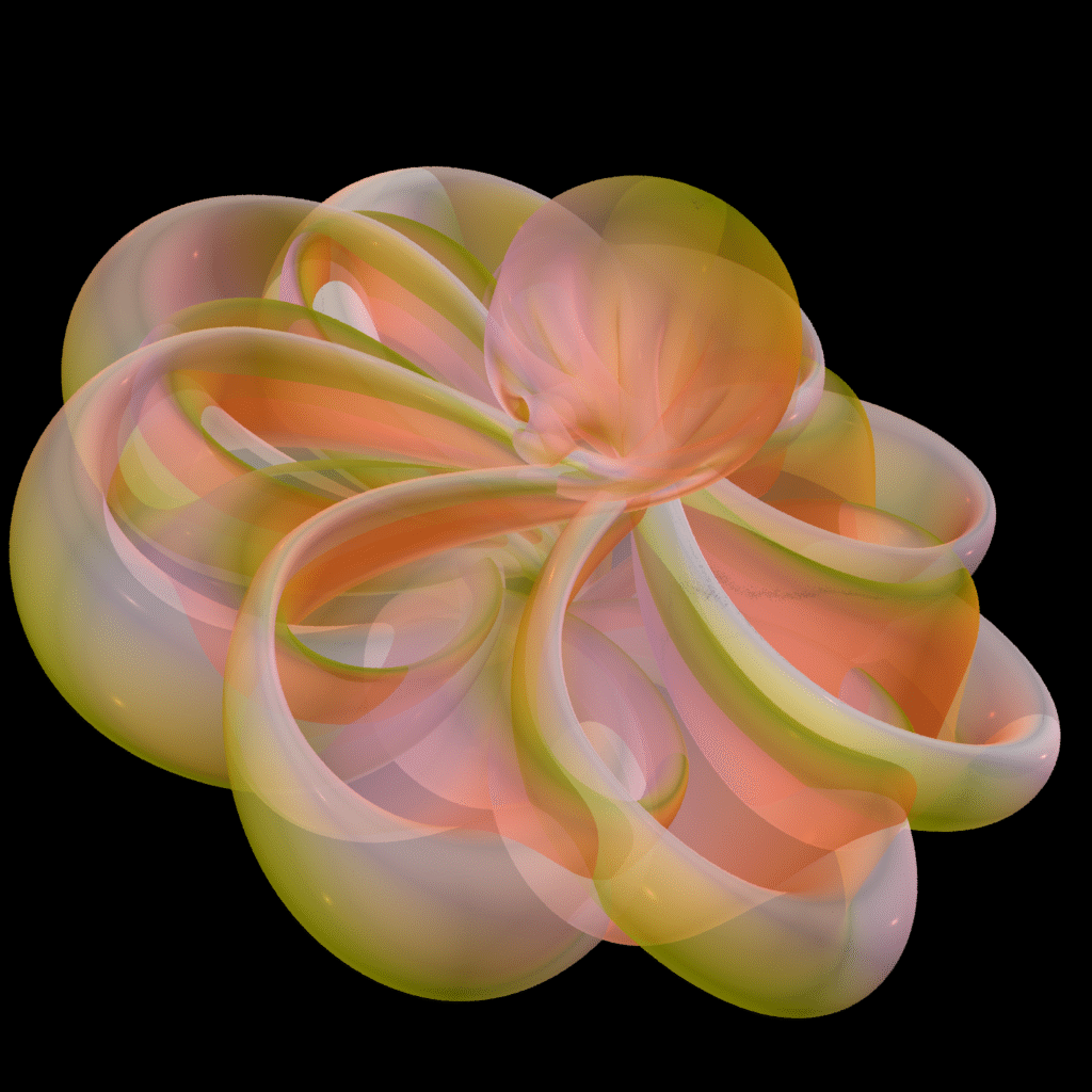 Image of a sphere undergoing topological inversion